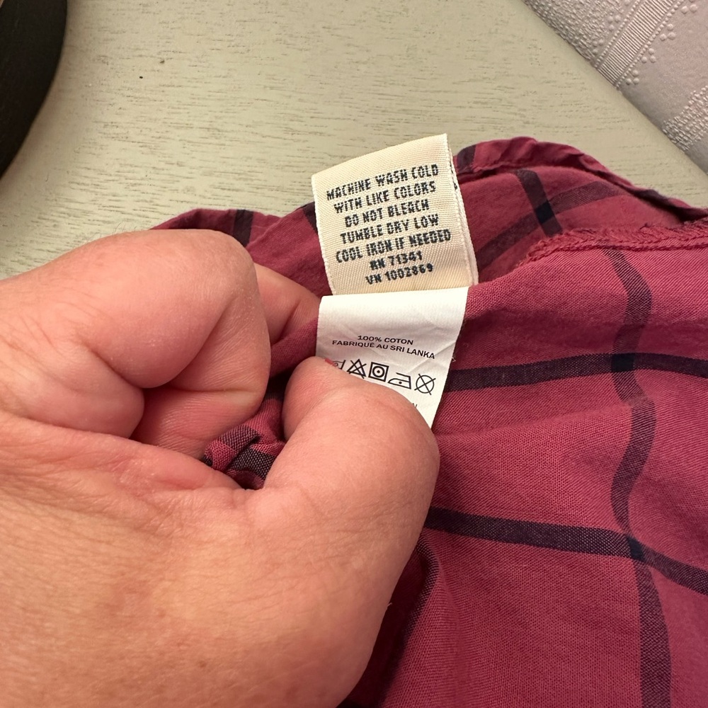 L.L. Bean Pink Checkered Top - Picture 5 of 5